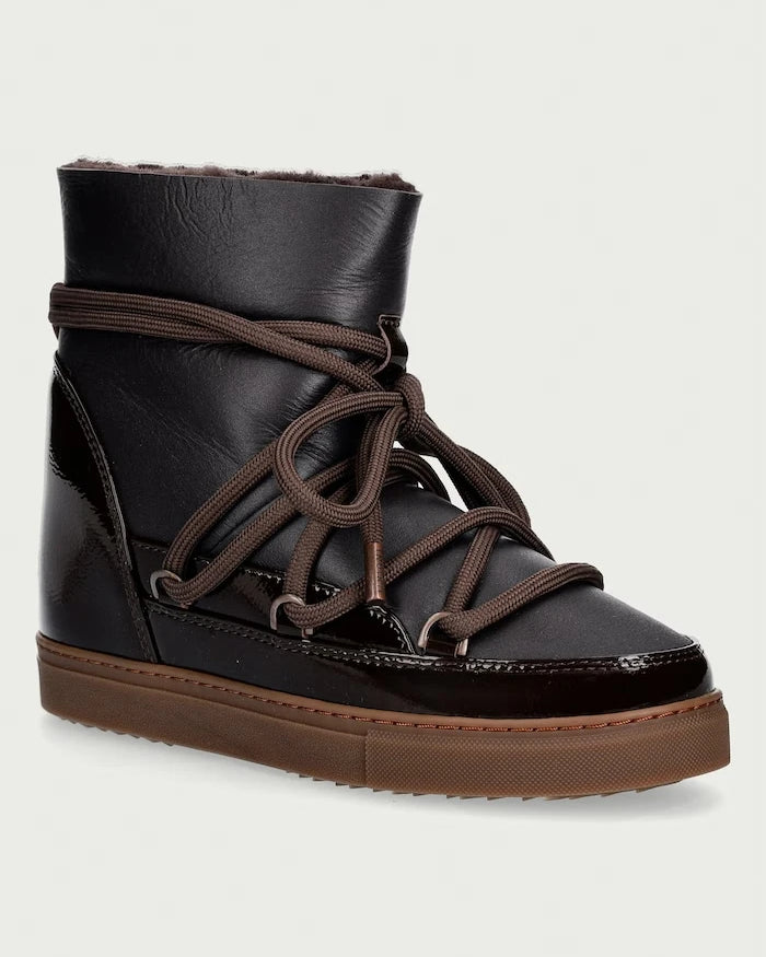 Inuikii Gloss Wedge kadın deri kar botu