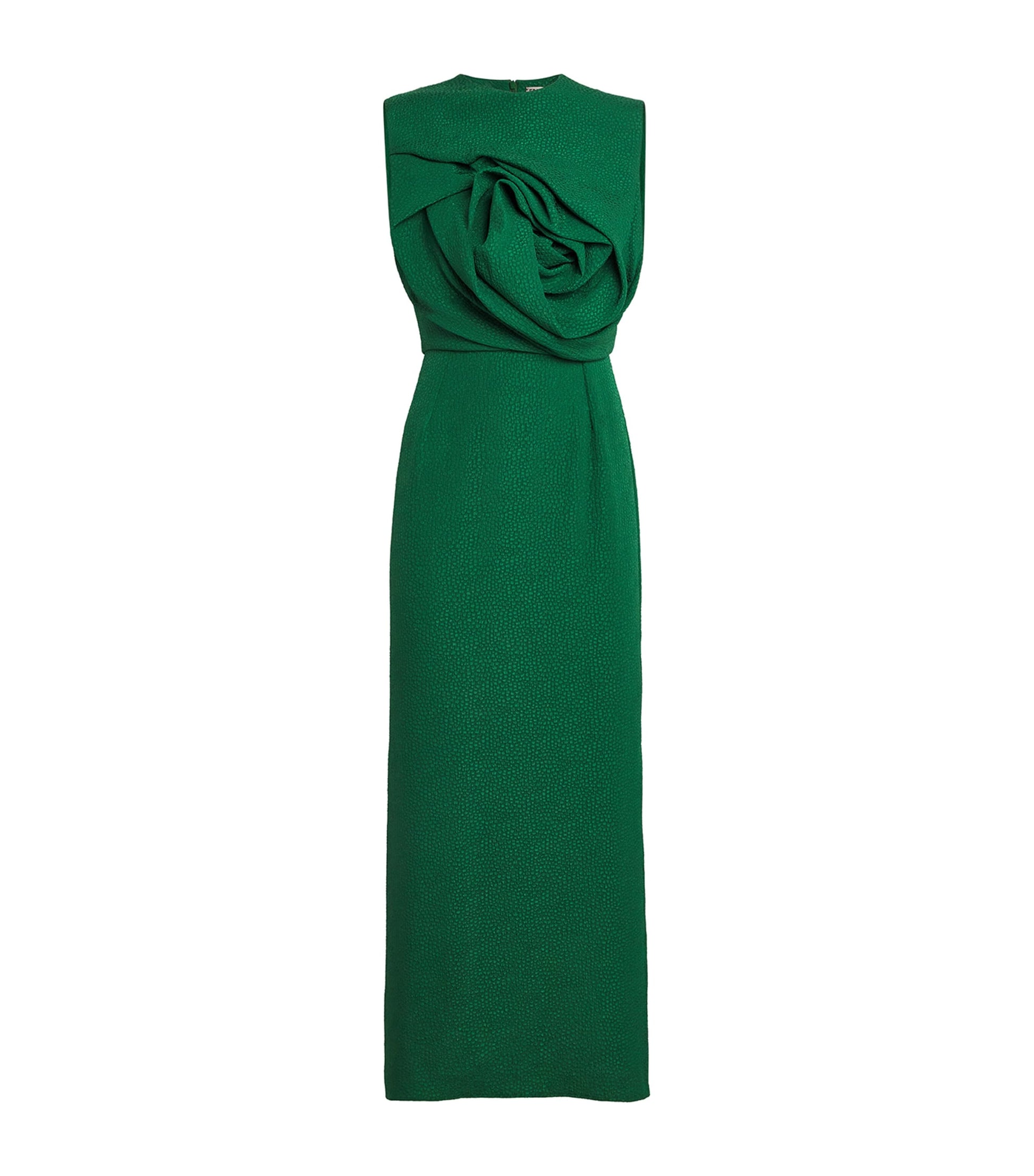 Edeline Lee Green Bubble Jacquard Aphrodite Midi Dress