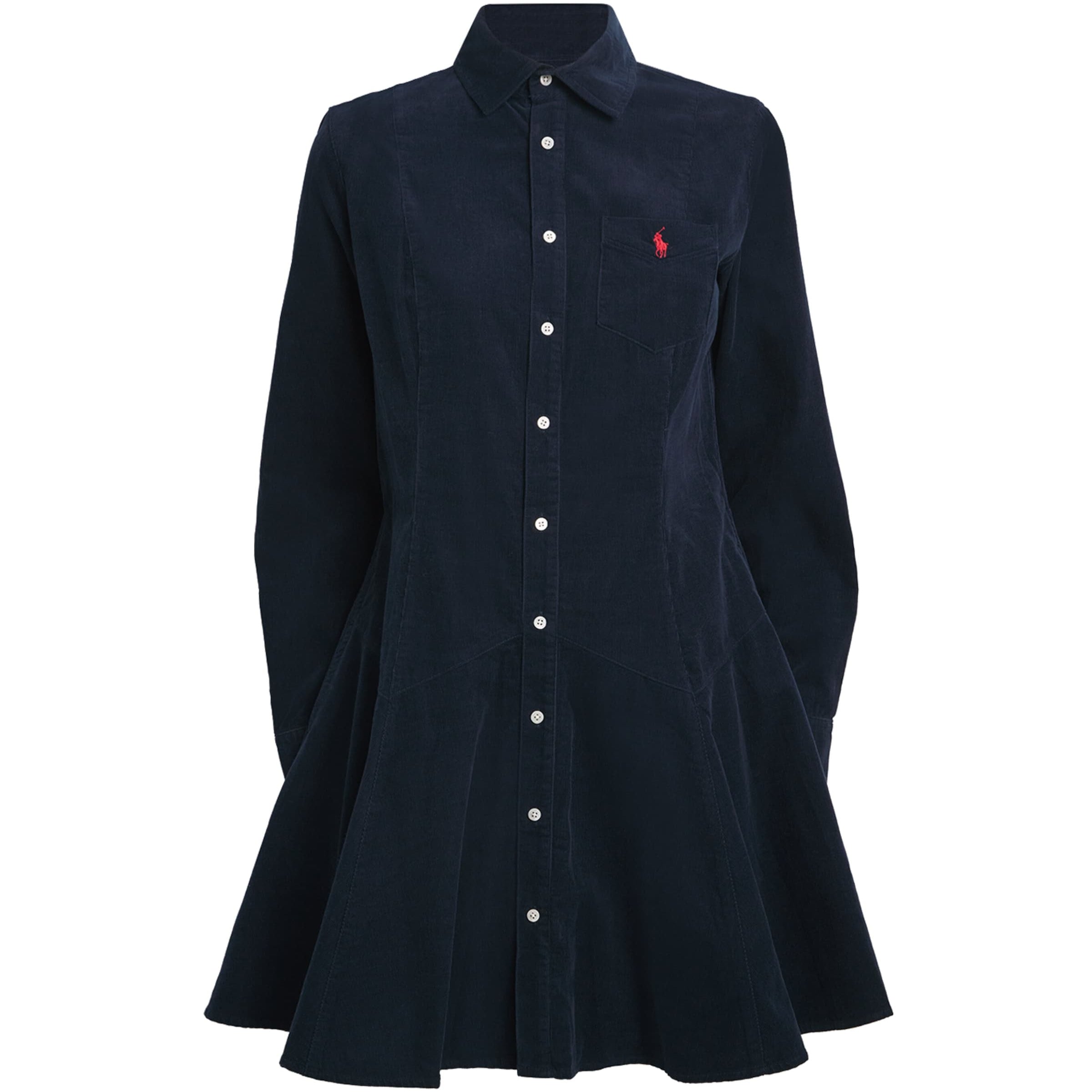 Polo Ralph Lauren Navy Cotton Corduroy Mini Shirt Dress