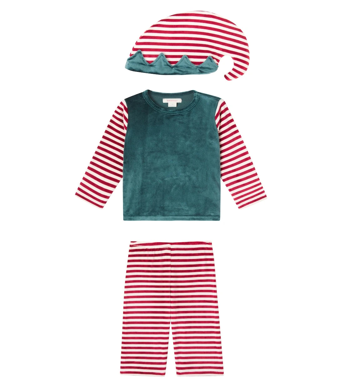 Konges Sløjd - Striped velvet top, pants, and hat set