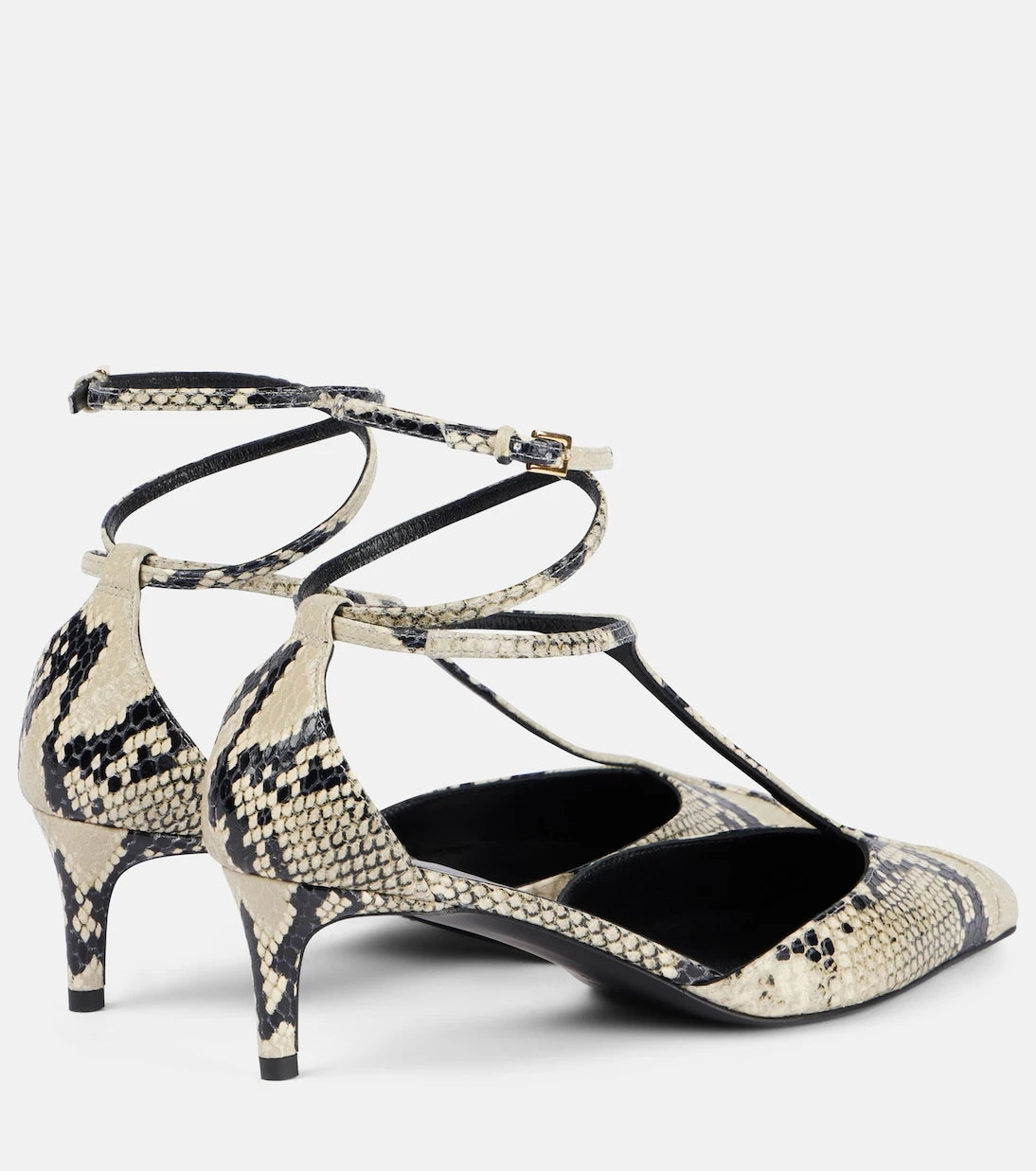 Khaite - Mia 45 snake-effect leather pumps
