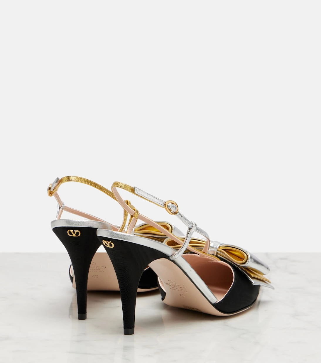 Valentino Garavani - Bowow 85 moiré slingback pumps
