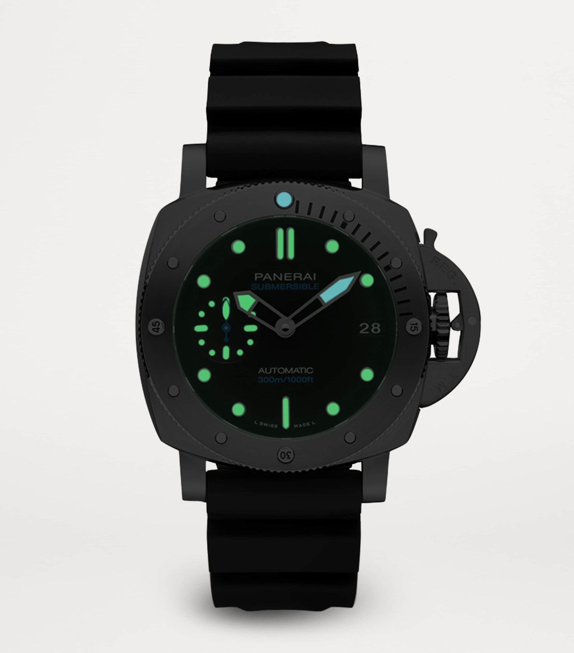 Stainless Steel and Rubber Submersible Watch 42mm