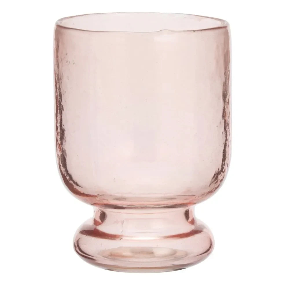 Madam Stoltz - Hammered stemmed glass  | Pink