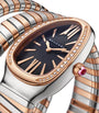 Stainless Steel, Rose Gold and Diamond Serpenti Tubogas Watch 35mm