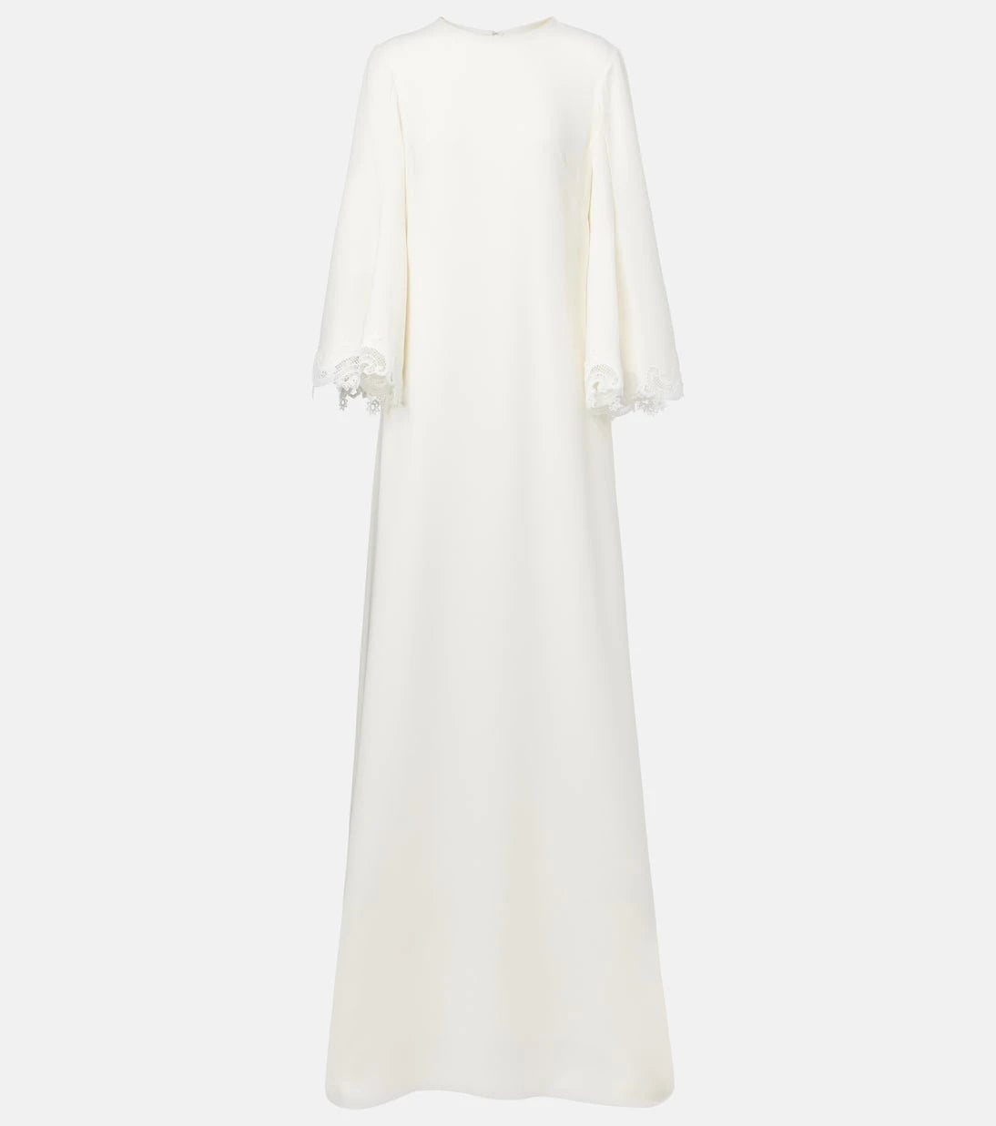 Oscar de la Renta - Lace-trimmed silk-blend georgette kaftan