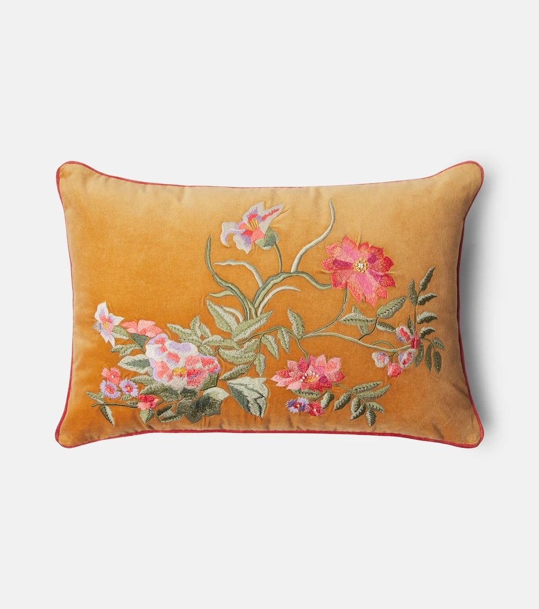 Les-Ottomans - Embroidered cotton velvet cushion