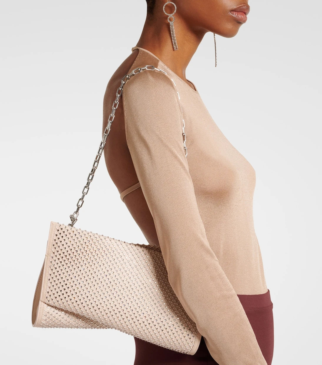 Christian Louboutin - Loubitwist Small leather clutch with strap