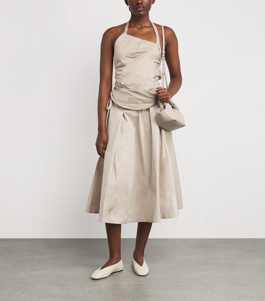Nadine Mos Beige Technical Midi Skirt