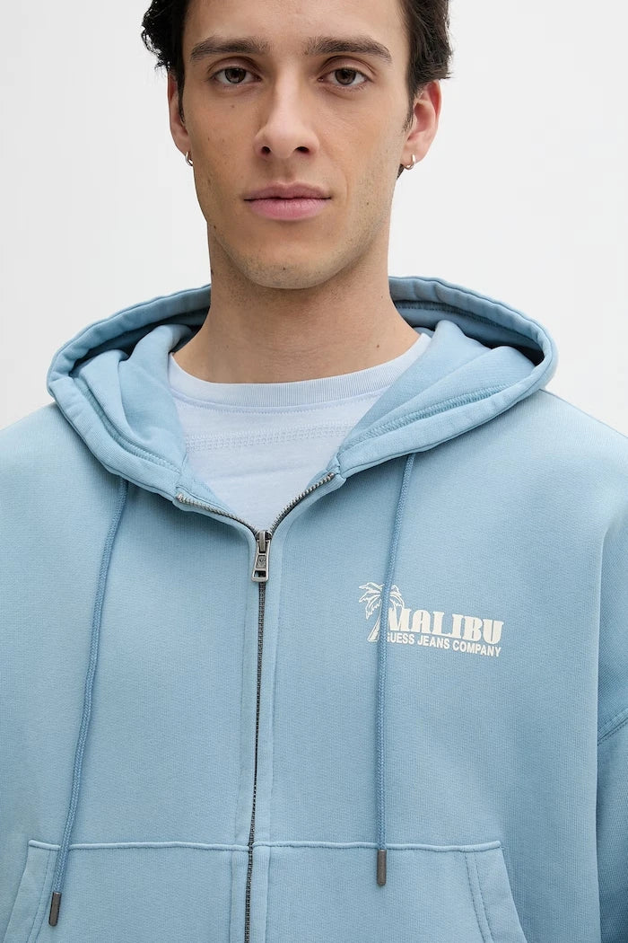 Guess Jeans erkek pamuklu kapüşonlu sweatshirt