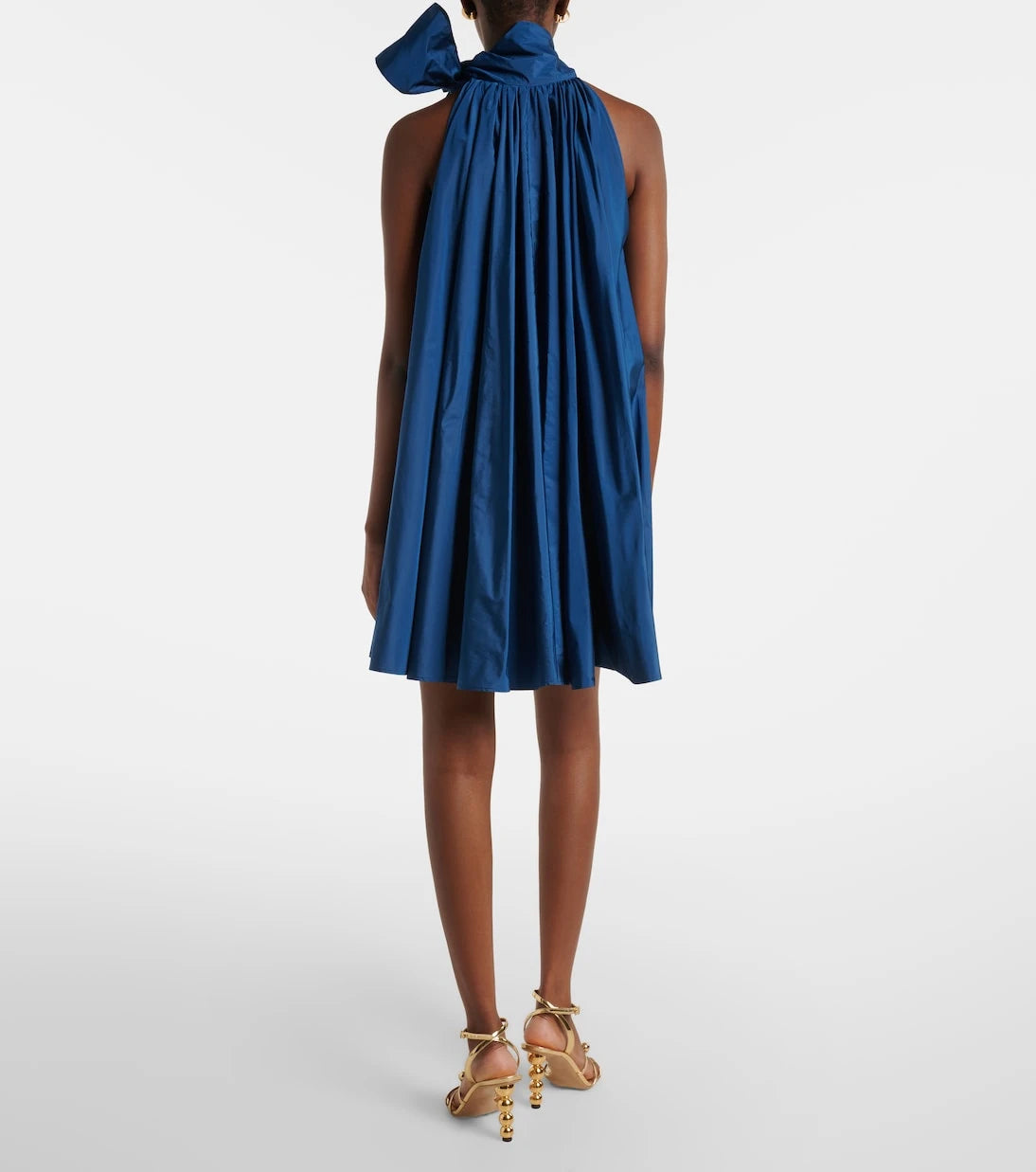 Max Mara - Elegante tie-neck taffeta minidress