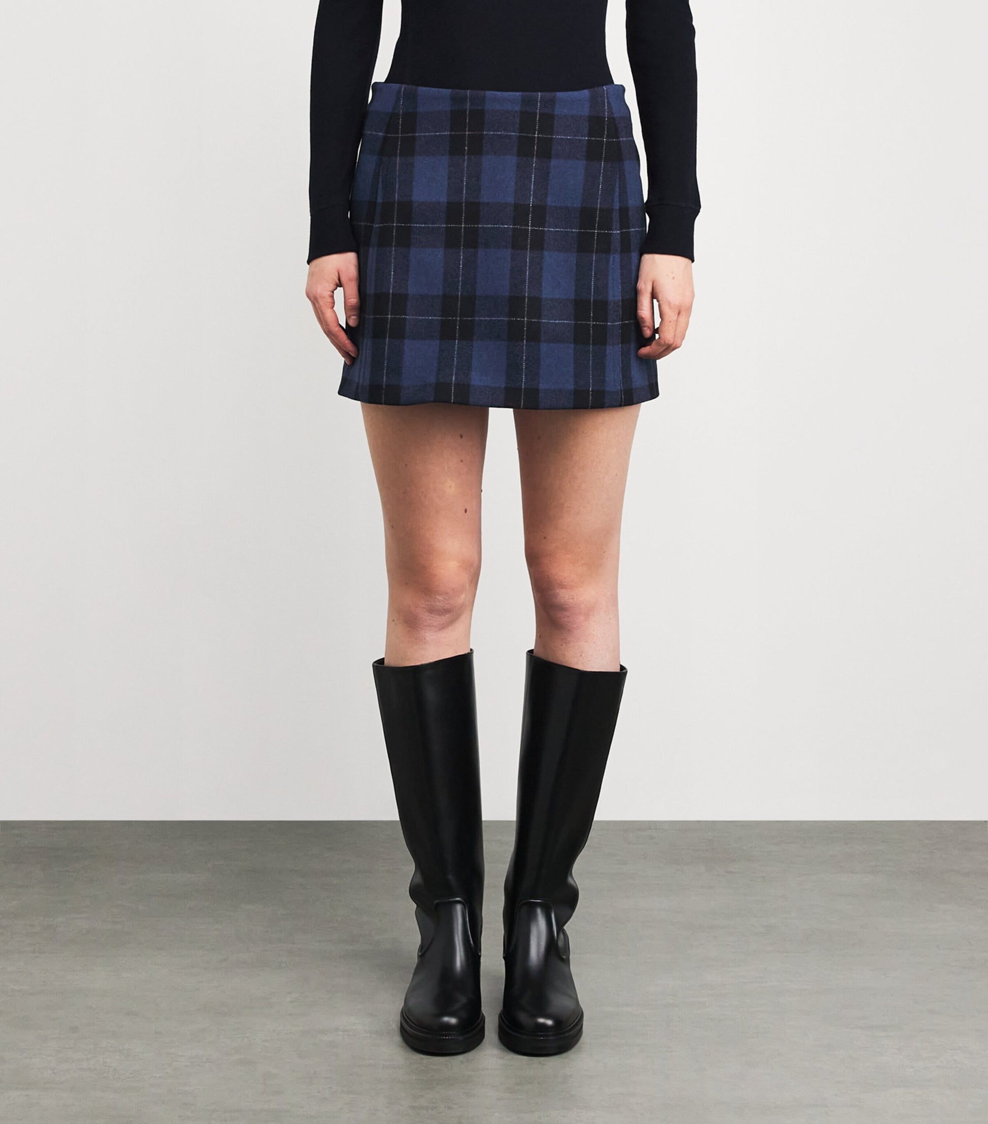 MAX&Co. Blue Wool-Blend Mini Skirt