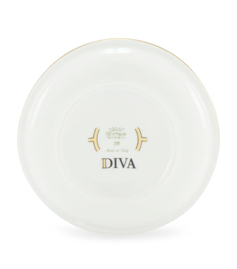 GINORI 1735 Porcelain Colonna Diva Verde Butter Dish (10cm)