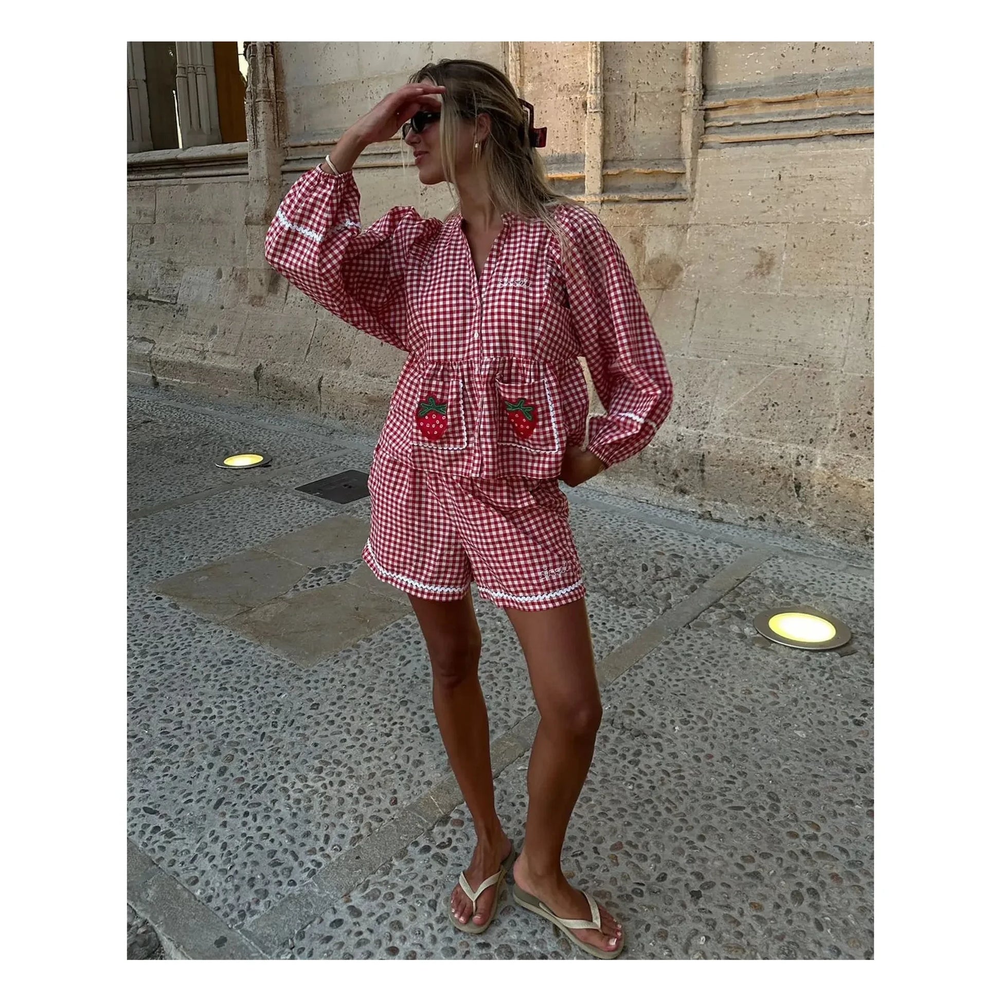 SISSEL EDELBO - Top Carreaux Bobbie | Red