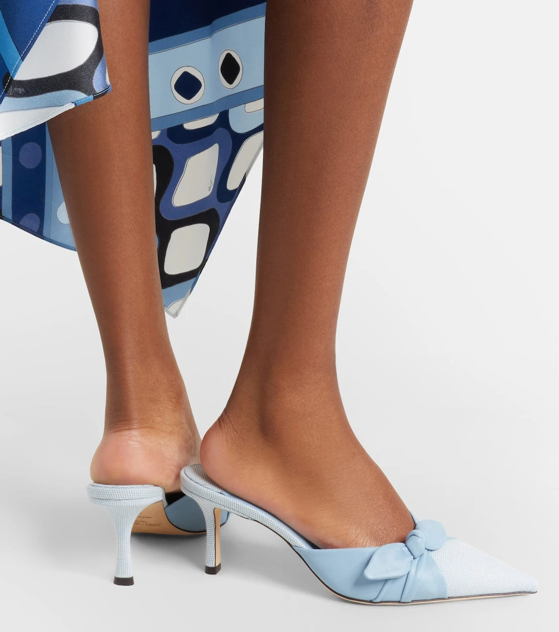 Jimmy Choo - Livi leather and canvas mules