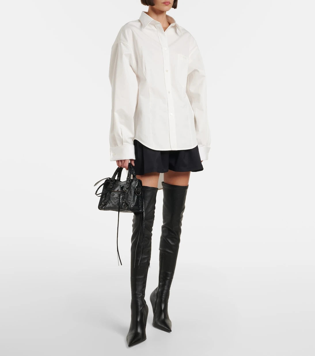 Balenciaga - Asymmetric cotton and silk poplin shirt