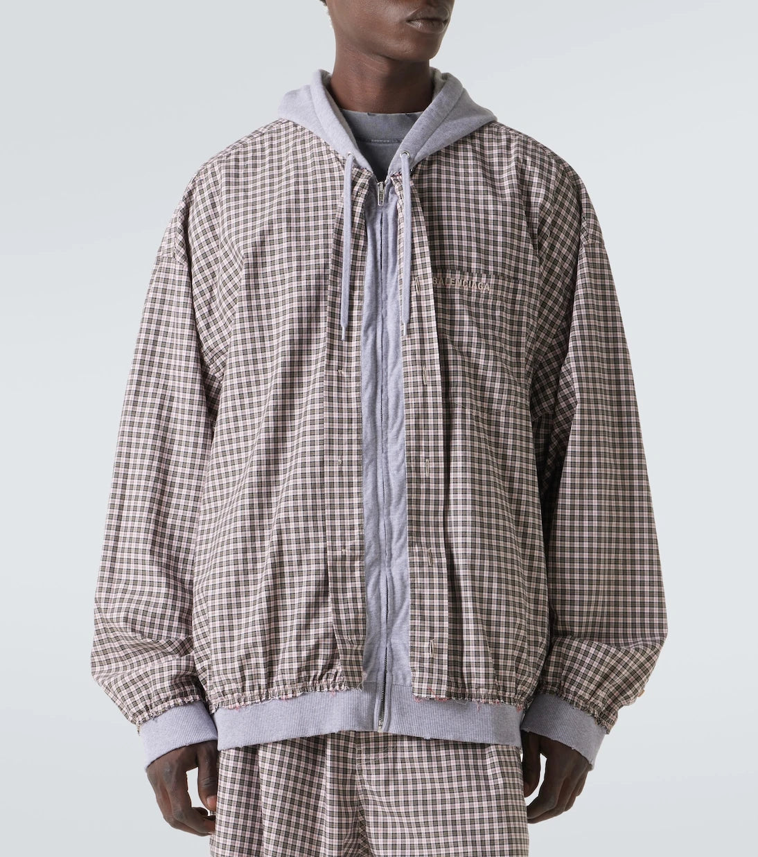 Balenciaga - Checked cotton poplin jacket
