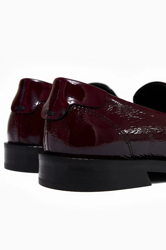 Vanda Novak мокасини дамски от кожа Greta Glossy Ruby
