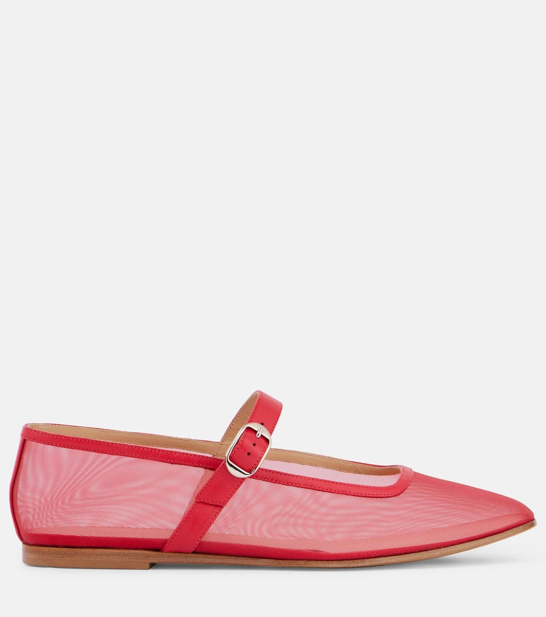 Le Monde Béryl - Leather-trimmed mesh Mary Jane flats