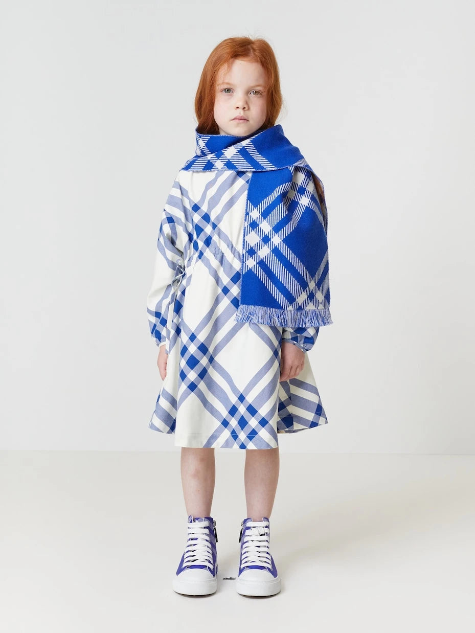 Burberry Kids - فستان كاروهات من القطن