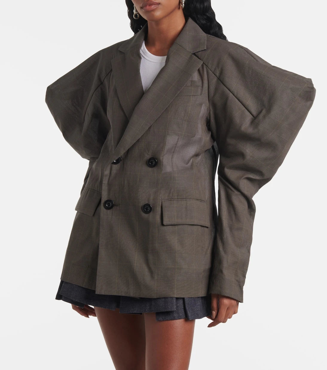 Sacai - بليزر من قماش الفوال القطني