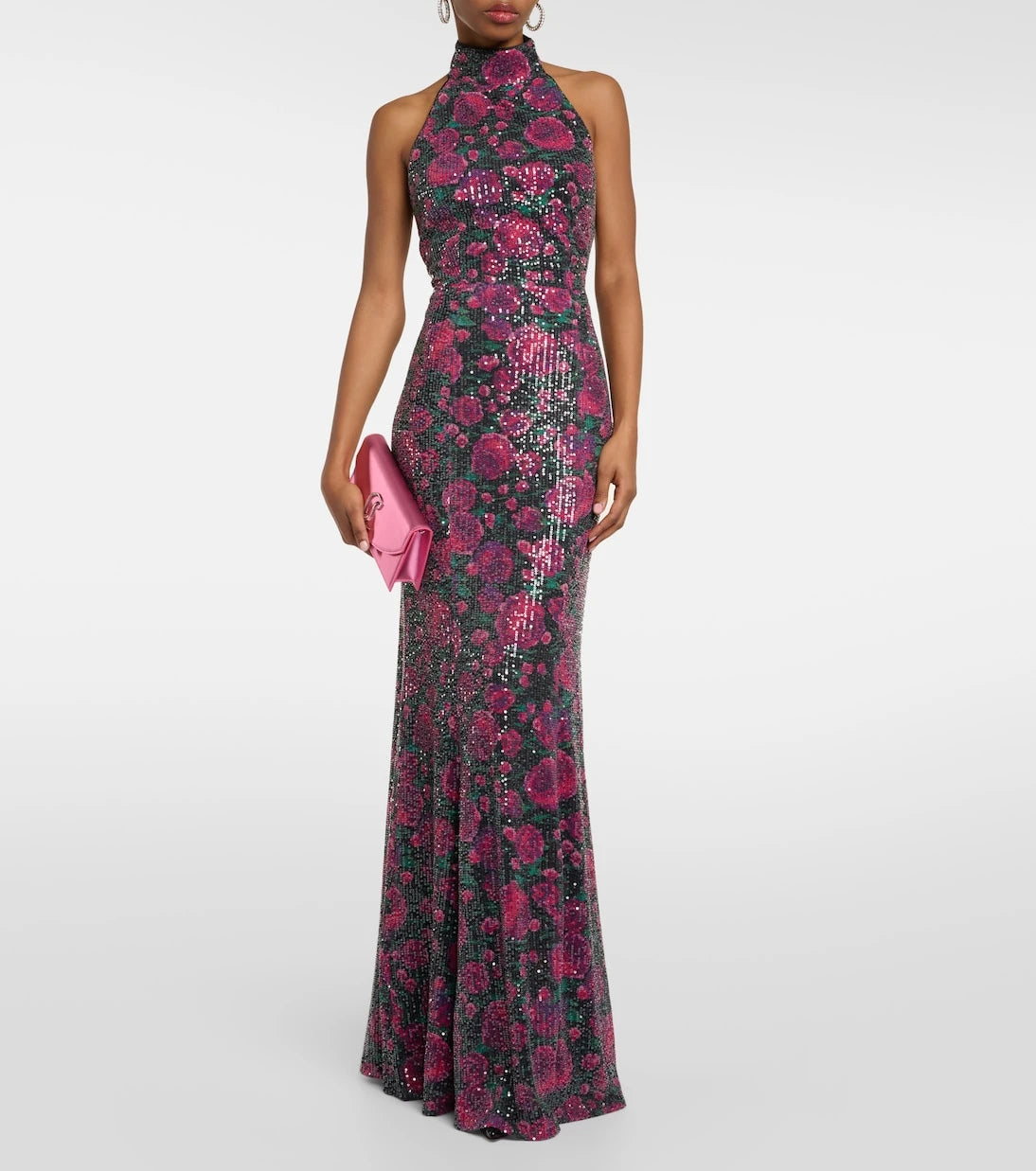 Rotate - Sequined halterneck maxi dress