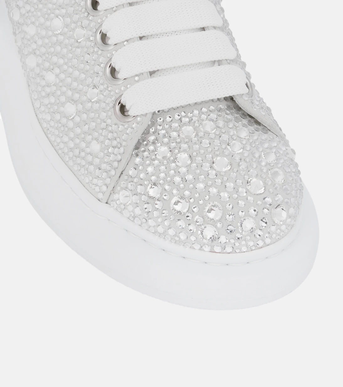 McQueen - Oversized embellished leather sneakers