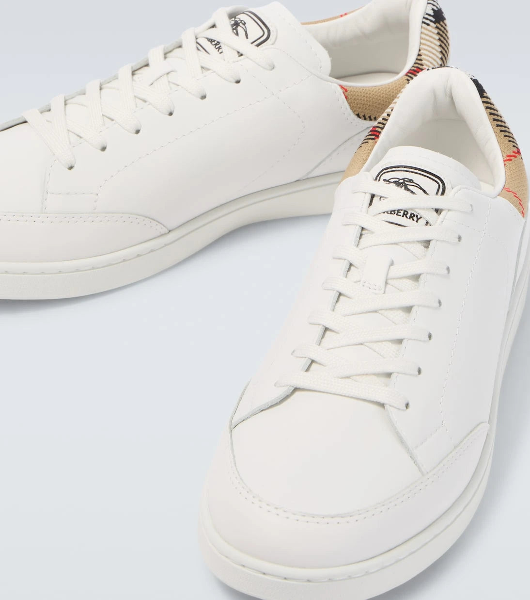 Burberry - Set Burberry Check leather sneakers