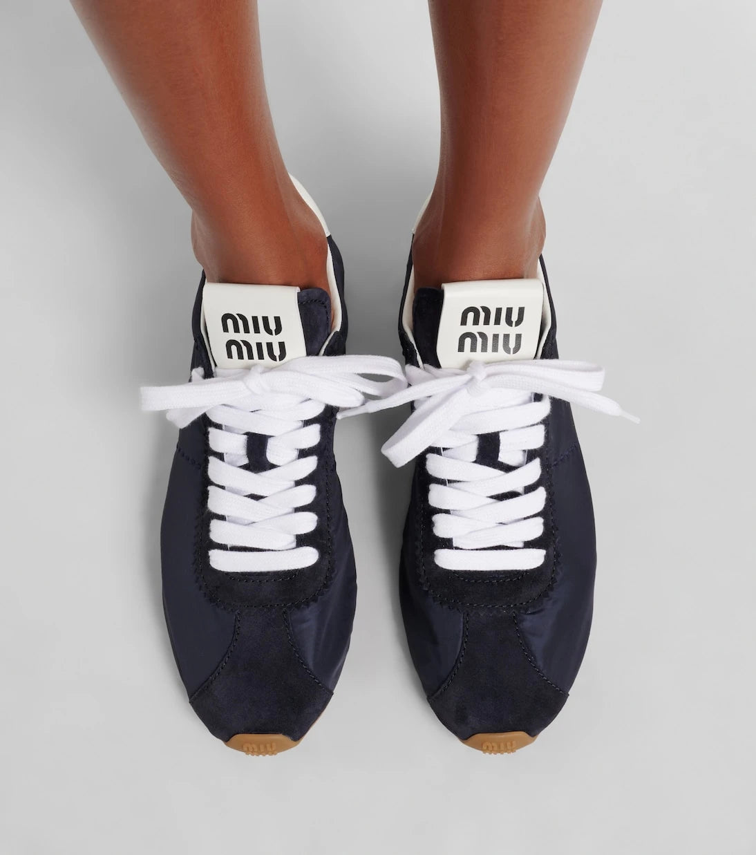 Miu Miu - Plume suede-trimmed sneakers