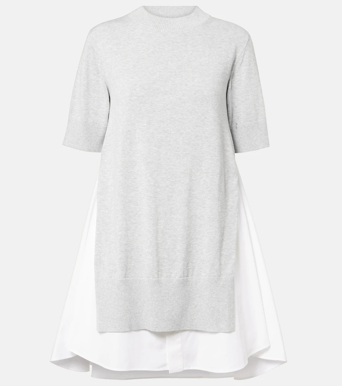 Sacai - Katmanlı pamuklu mini elbise