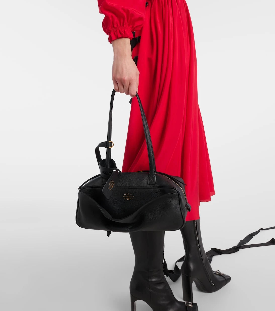 Balenciaga - Carrie Small leather bowling bag