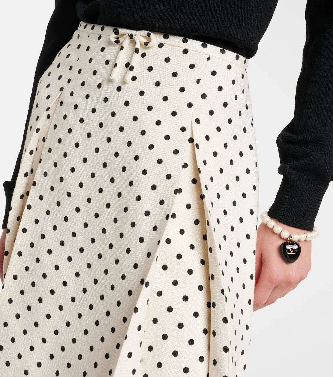 Valentino - Bow-detail polka-dot miniskirt