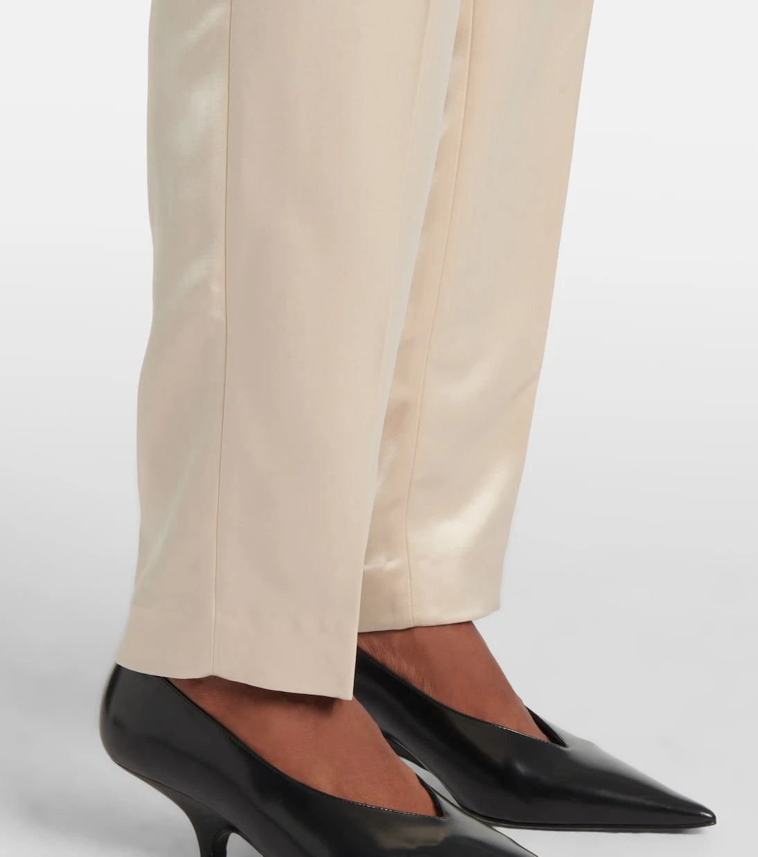 Toteme - High-rise satin straight pants