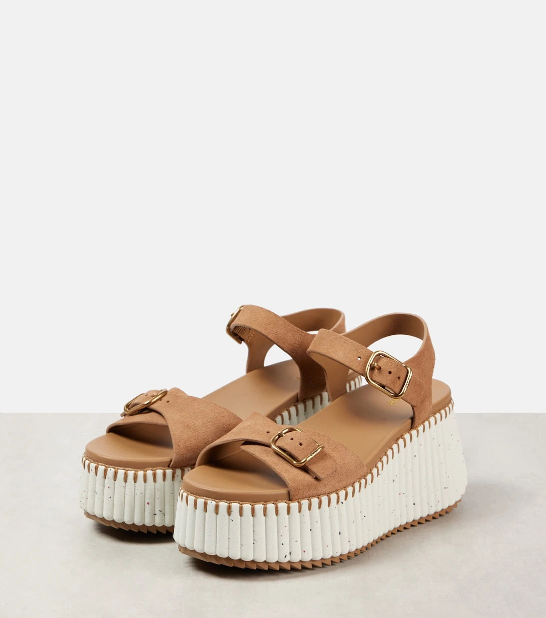 Chloé - Nama suede wedge sandals