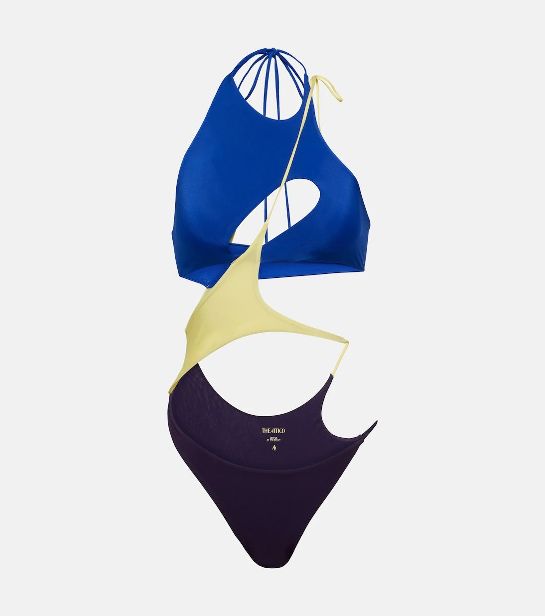 The Attico - Colorblocked cutout swimsuit