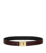 Saint Laurent Burgundy Calfskin Ceinture Boucle LA 76 Belt