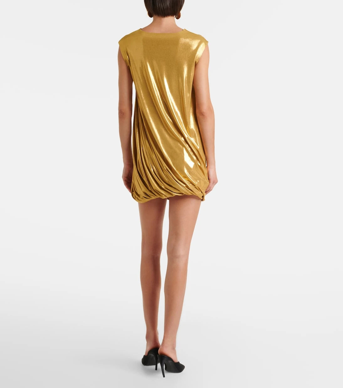 Norma Kamali - Draped lamé minidress