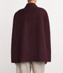 Burgundy Cashmere Tie-Waist Cape