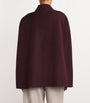 Wolk Morais Burgundy Cashmere Tie-Waist Cape