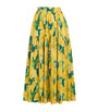 La Doublej Multi Floral Pleated Oscar Maxi Skirt