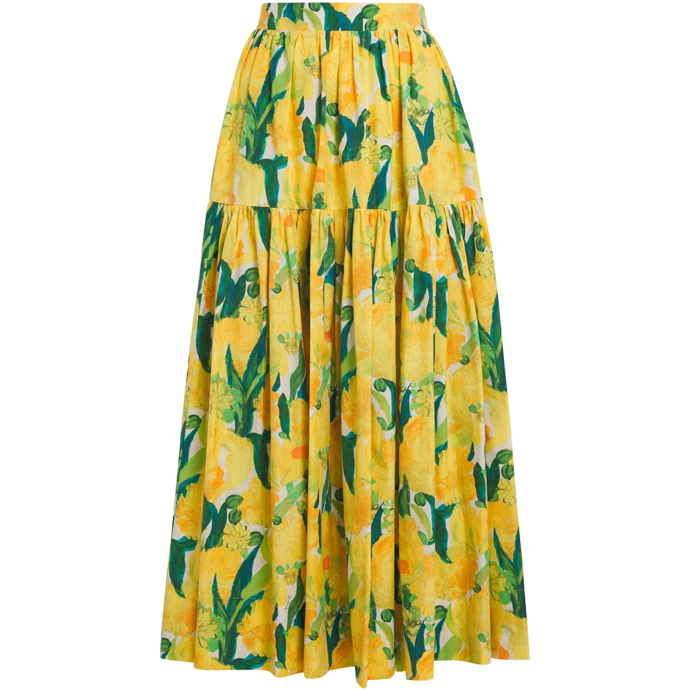 La Doublej Multi Floral Pleated Oscar Maxi Skirt