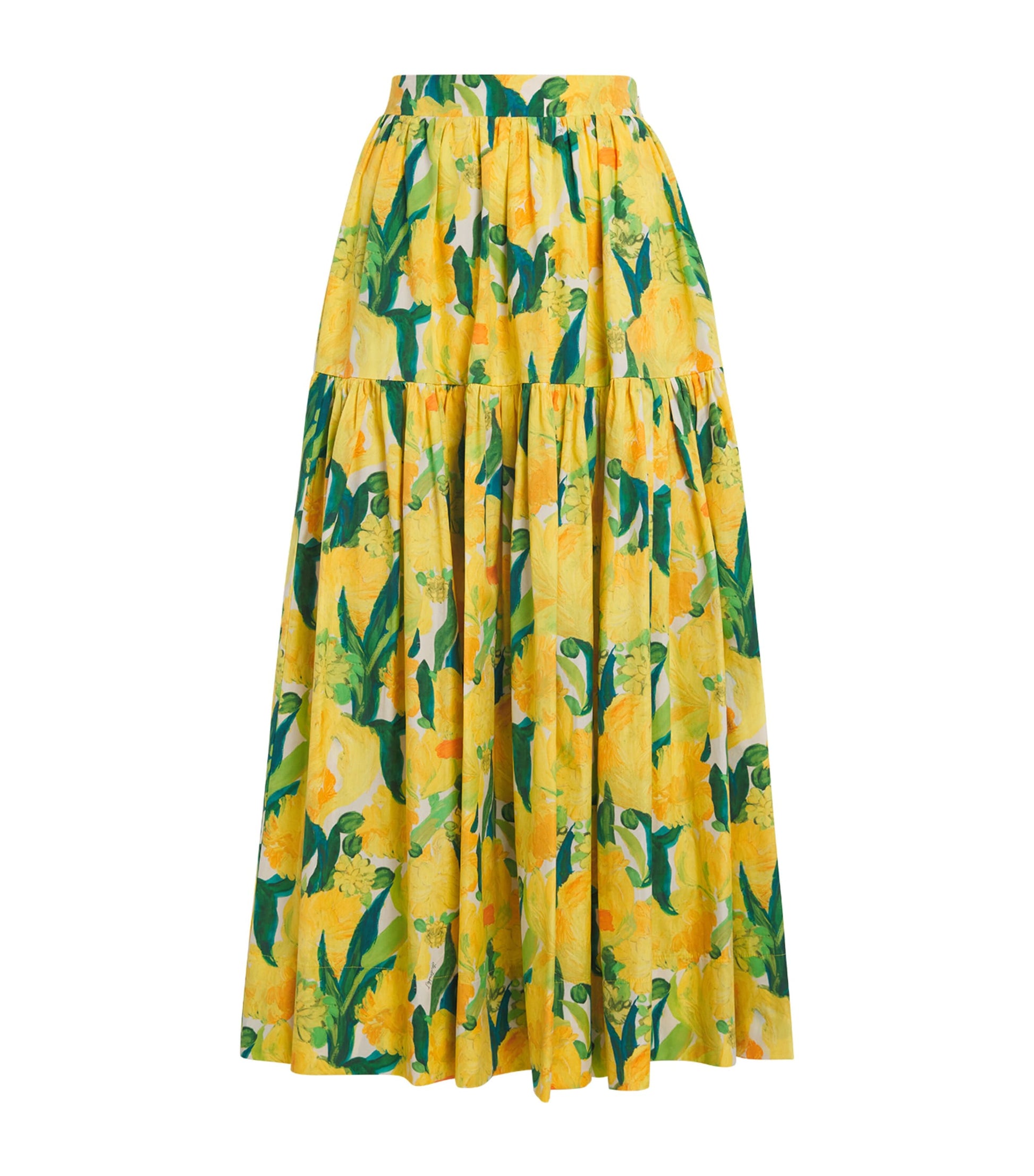 La Doublej Multi Floral Pleated Oscar Maxi Skirt