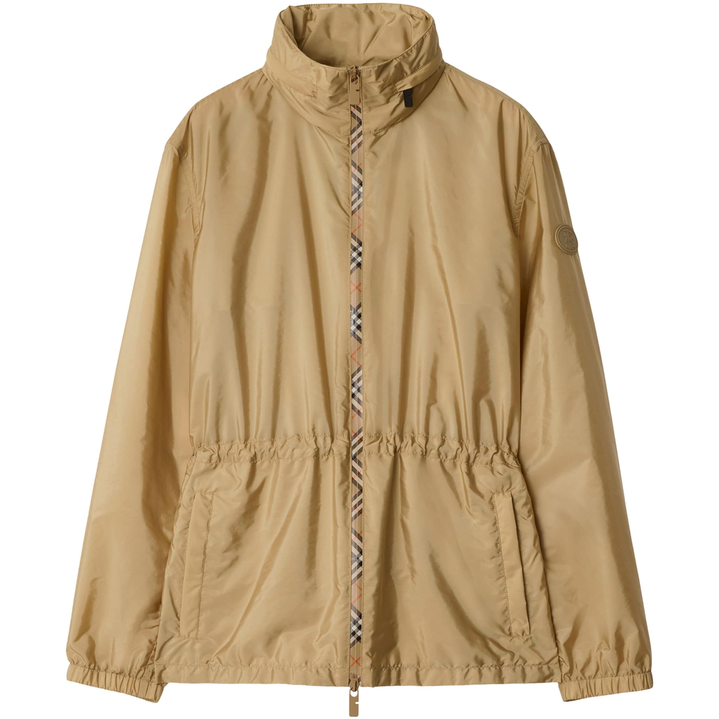 Burberry Beige Technical Adaptable Check-Trim Parka