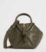 Green Small Leather Loop Top-Handle Bag