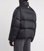 AMIRI Black Down Jacquard Logo Puffer Jacket
