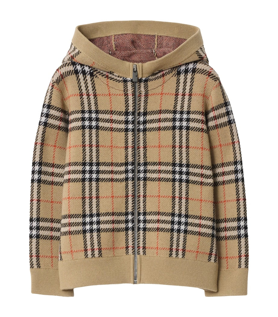 Burberry Kids Wool Check Hoodie (3-12 Years)