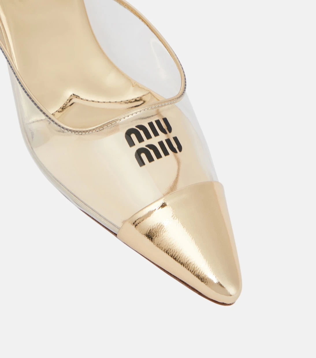 Miu Miu - Logo leather and PVC mules