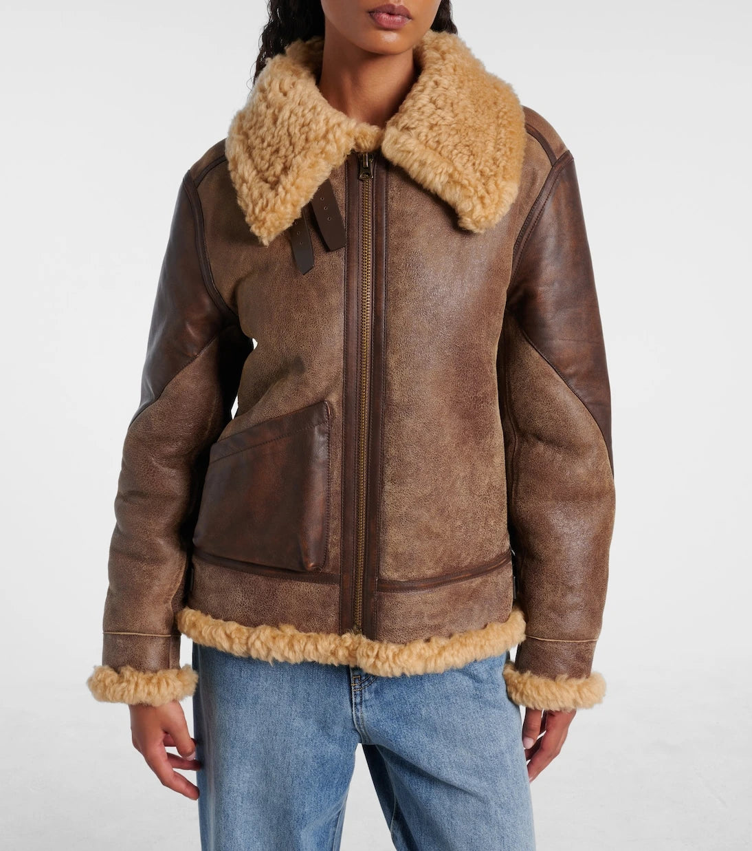Ralph Lauren Collection - Shearling-trimmed leather jacket