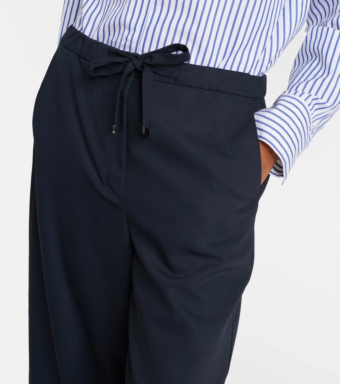 بنطلون صوف بكر بقصة أرجل واسعة "أرجنتا" من 'S Max Mara