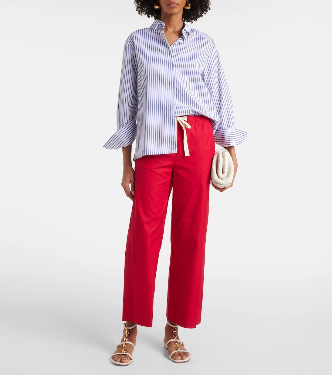 بنطلون ساق واسعة قطني "أرجينتو" من 'S Max Mara